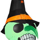 6' Gemmy Airblown Inflatable Halloween Green Witch Skull