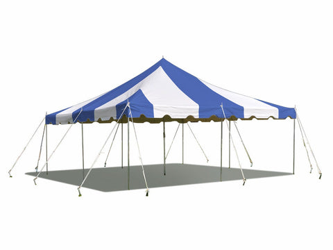 20' x 20' Weekender Standard Canopy Pole Tent - Blue & White