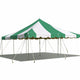 20' x 20' Green & White Weekender Standard Canopy Pole Tent by Party Tents