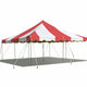 20' x 20' Red & White Weekender Standard Canopy Pole Tent by Party Tents