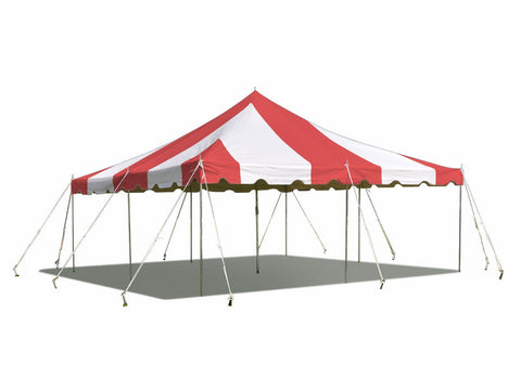 20' x 20' Weekender Standard Canopy Pole Tent - Red & White
