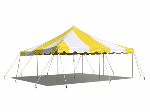20' x 20' Weekender Standard Canopy Pole Tent - Yellow & White