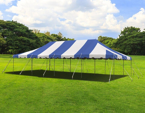 20' x 40' Weekender Standard Canopy Pole Tent - Blue/White