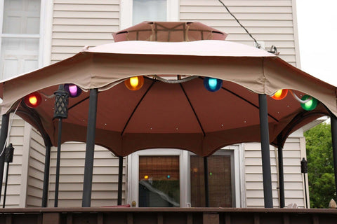 6 Globe Light Set - Mixed Colors with White Curly Cord