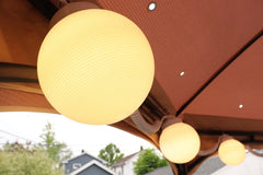 8 Globe Light Set - White with White Curly Cord
