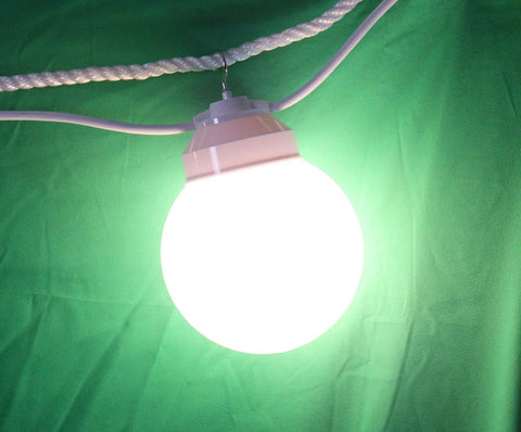 8 Globe Light Set - White with White Straight Cord