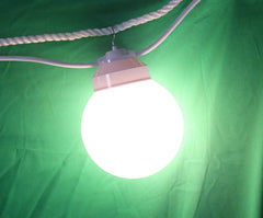 8 Globe Light Set - White with White Straight Cord