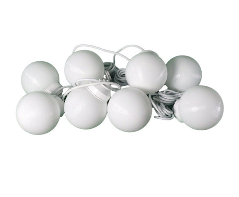 8 Globe Light Set - White with White Straight Cord
