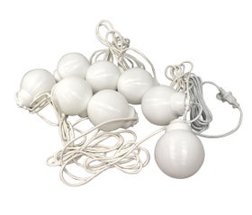 8 Globe Light Set - White with White Straight Cord