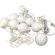 8 Globe Light Set - White with White Straight Cord