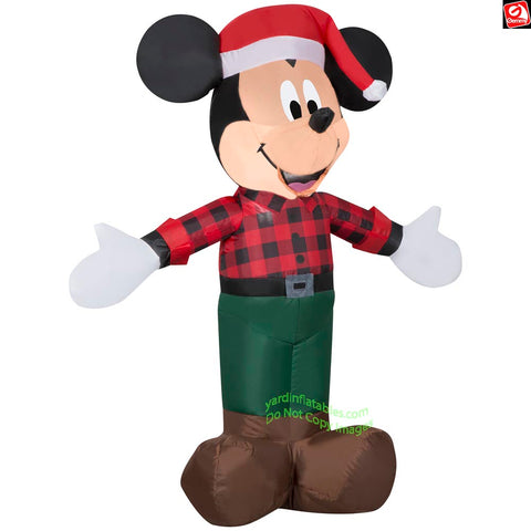 3.5' Gemmy Airblown Christmas Woodland Mickey Mouse
