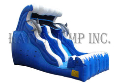 18'H Double Drop Wet & Dry Slide by Happy Jump