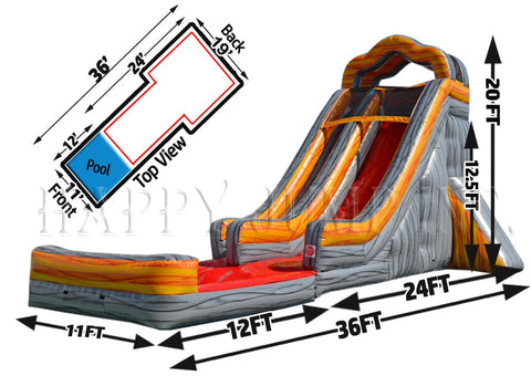 20 Foot Volcano Inflatable Slide - WS4172