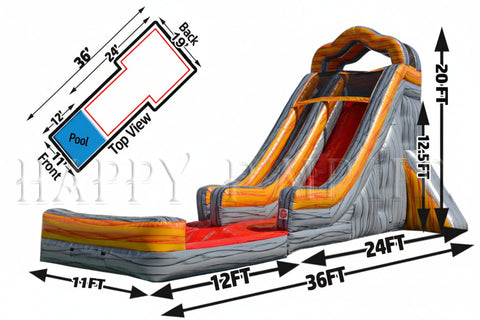 20 Foot Volcano Inflatable Slide - WS4172