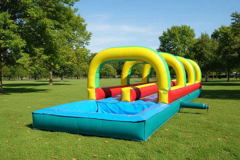 Double Lane Slip Slide with Pool | Commercial Inflatable Water Slide - WS4303