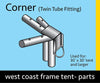 Image of 4-Way Corner Fitting for West Coast Frame Tents, Twin Tube