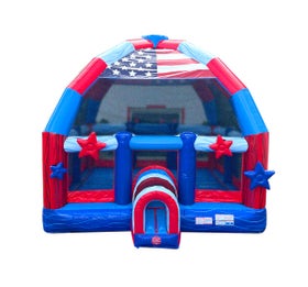 Big Bubba 22' x 22' Red, White Blue Marble Giant Bounce House with Blower
