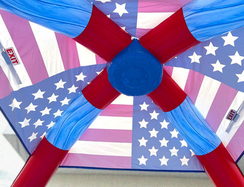Big Bubba 22' x 22' Red, White Blue Marble Giant Bounce House with Blower