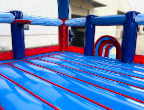 Big Bubba 22' x 22' Red, White Blue Marble Giant Bounce House with Blower