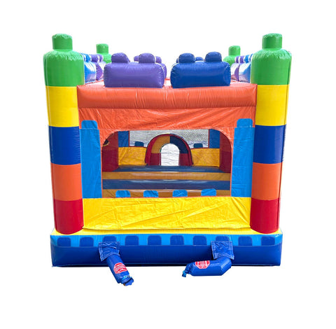 Building Block Commercial Bounce House with Blower