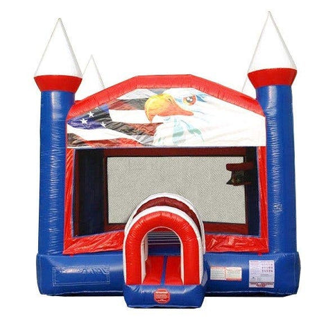 Red, White and Blue Patriotic Inflatable Bounce House, Tent, Game Trio