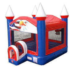 Patriotic Red, White & Blue Bounce House with Blower
