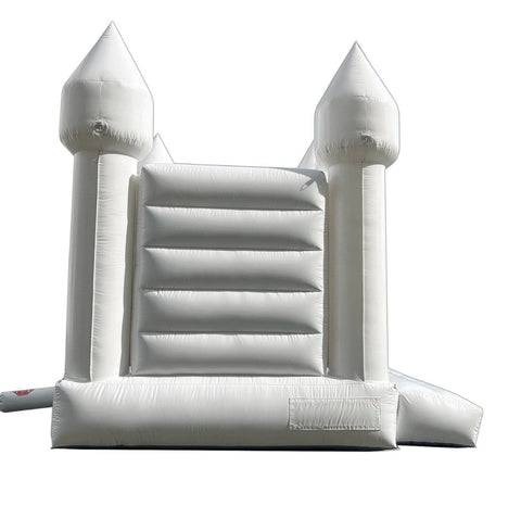 White Wedding Castle Bounce House with Blower