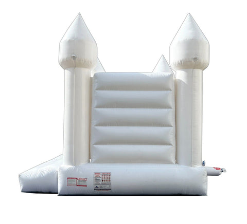 White Wedding Castle Bounce House with Blower