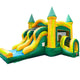 Kids Green Marble Dual Lane Bounce House with Slide Combo with Blower