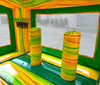 Image of Kids Green Marble Dual Lane Bounce House with Slide Combo with Blower