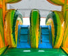 Image of Kids Green Marble Dual Lane Bounce House with Slide Combo with Blower