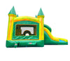 Image of Kids Green Marble Dual Lane Bounce House with Slide Combo with Blower
