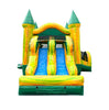Image of Kids Green Marble Dual Lane Bounce House with Slide Combo with Blower