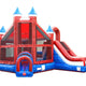 Red, White and Blue Marble Deluxe Inflatable Castle Bounce House Slide Combo w/ Blower