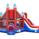 16'H Red, White and Blue Marble Deluxe Inflatable Castle Bounce House Slide Combo w/ Blower by POGO