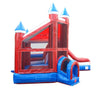 Image of Red, White and Blue Marble Deluxe Inflatable Castle Bounce House Slide Combo w/ Blower