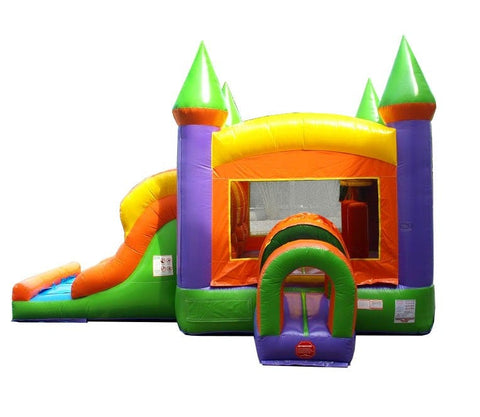 Buy Bouncy Castle Near Me Orange Inflatable Kids Bounce House with Slide Double Lane Combo with Blower