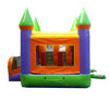 Image of Buy Bounce House Near Me Orange Commercial Inflatable Kids Bouncy Jumper with Slide Double Lane Combo with Blower