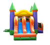 Image of Buy Bounce House Near Me Orange Kids Bouncy Castle with Slide Double Lane Combo with Blower