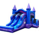 Kids Purple Marble Double Lane Bounce House with Slide Combo with Blower