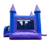 Image of Kids Purple Marble Double Lane Bounce House with Slide Combo with Blower