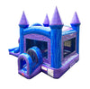 Image of Kids Purple Marble Double Lane Bounce House with Slide Combo with Blower