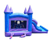 Image of Kids Purple Marble Double Lane Bounce House with Slide Combo with Blower
