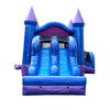 Image of Kids Purple Marble Double Lane Bounce House with Slide Combo with Blower