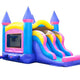 Kids Pink Bounce House and Double Lane Slide Combo with Blower