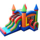 Kids Rainbow Bounce House and Double Lane Slide Combo with Blower