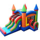 Kids Rainbow Bounce House and Double Lane Slide Combo with Blower
