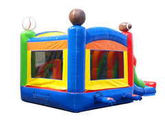 Kids Sports Bounce House and Double Lane Slide Combo with Blower
