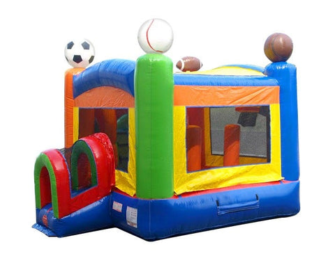 Buy Kids Sports Inflatable Castle Bounce House and Double Lane Slide Combo with Blower