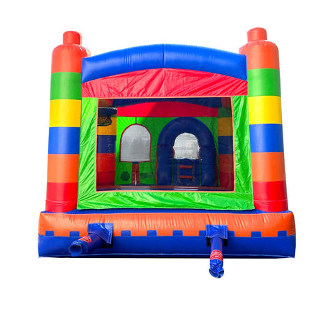 Rental Lite Building Block Bounce House with Slide, Blower and Pool